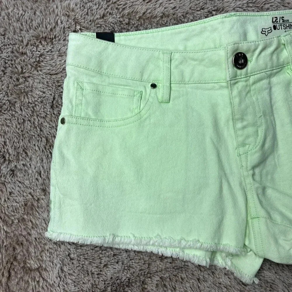 Fox Women's Outshine Cutoff Shorts Green Size 5 - Picture 11 of 16
